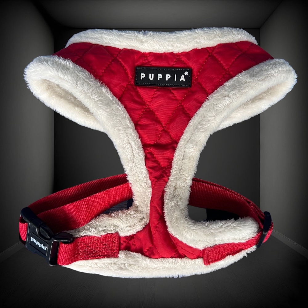 💖 Puppia Red Quilted Fleece Lined Dog Harness 💖